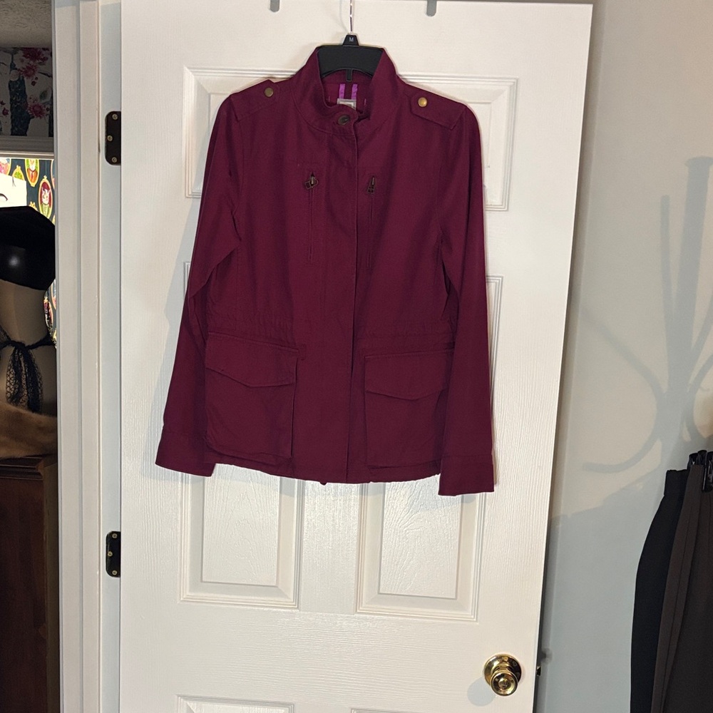 JCPenney Deep Wine Color Utility Jacket